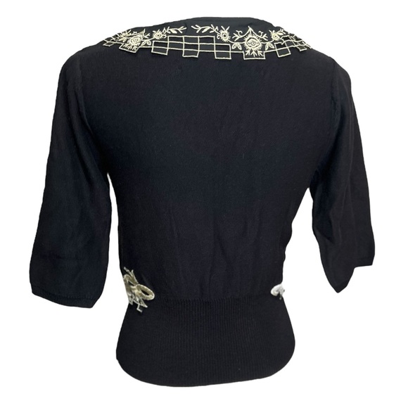 Field Flower Woman’s Floral Lace Knitted Sweater Sz M - Picture 4 of 6